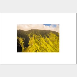 Aerial Mountains of Napali Coastline 2 Posters and Art